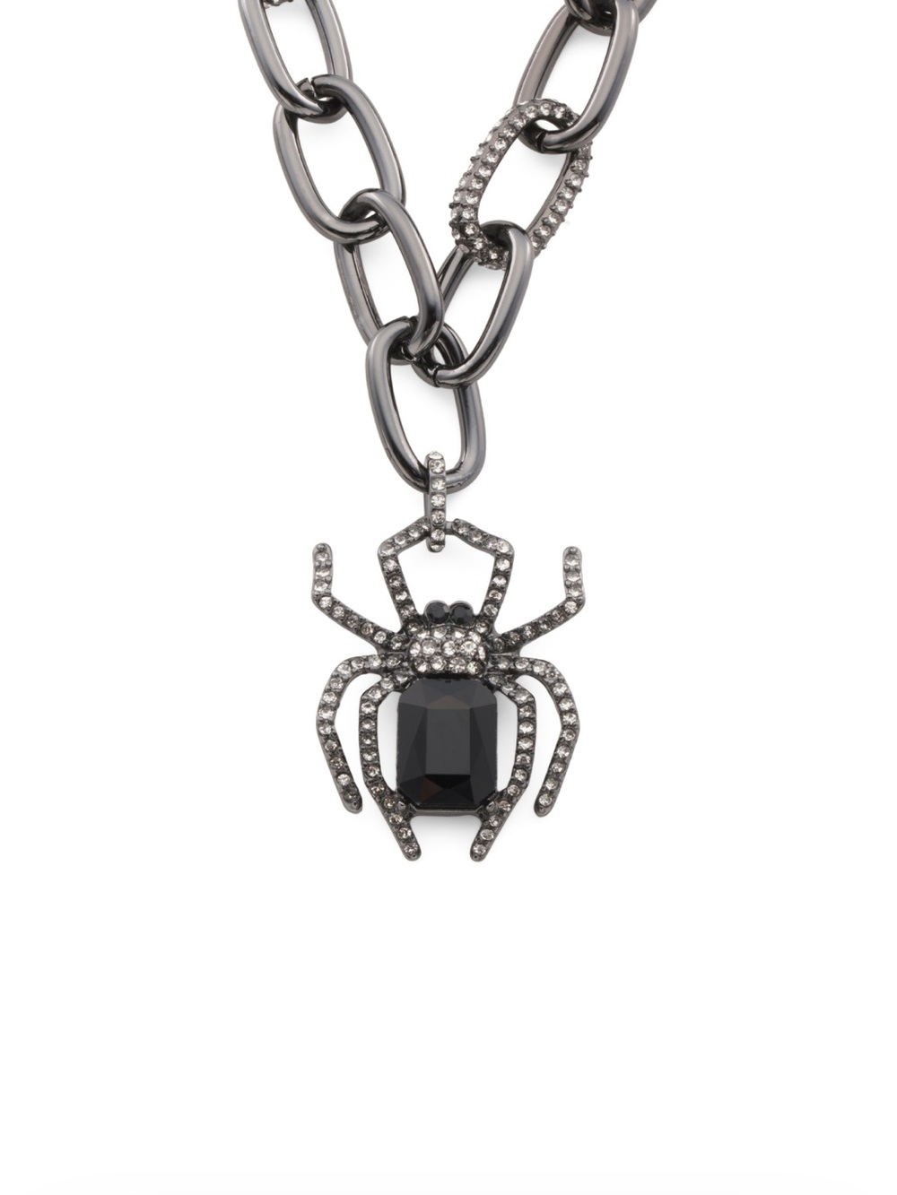Betsey Johnson Black & Silver Spider Pendant Necklace - Picture 4 of 4